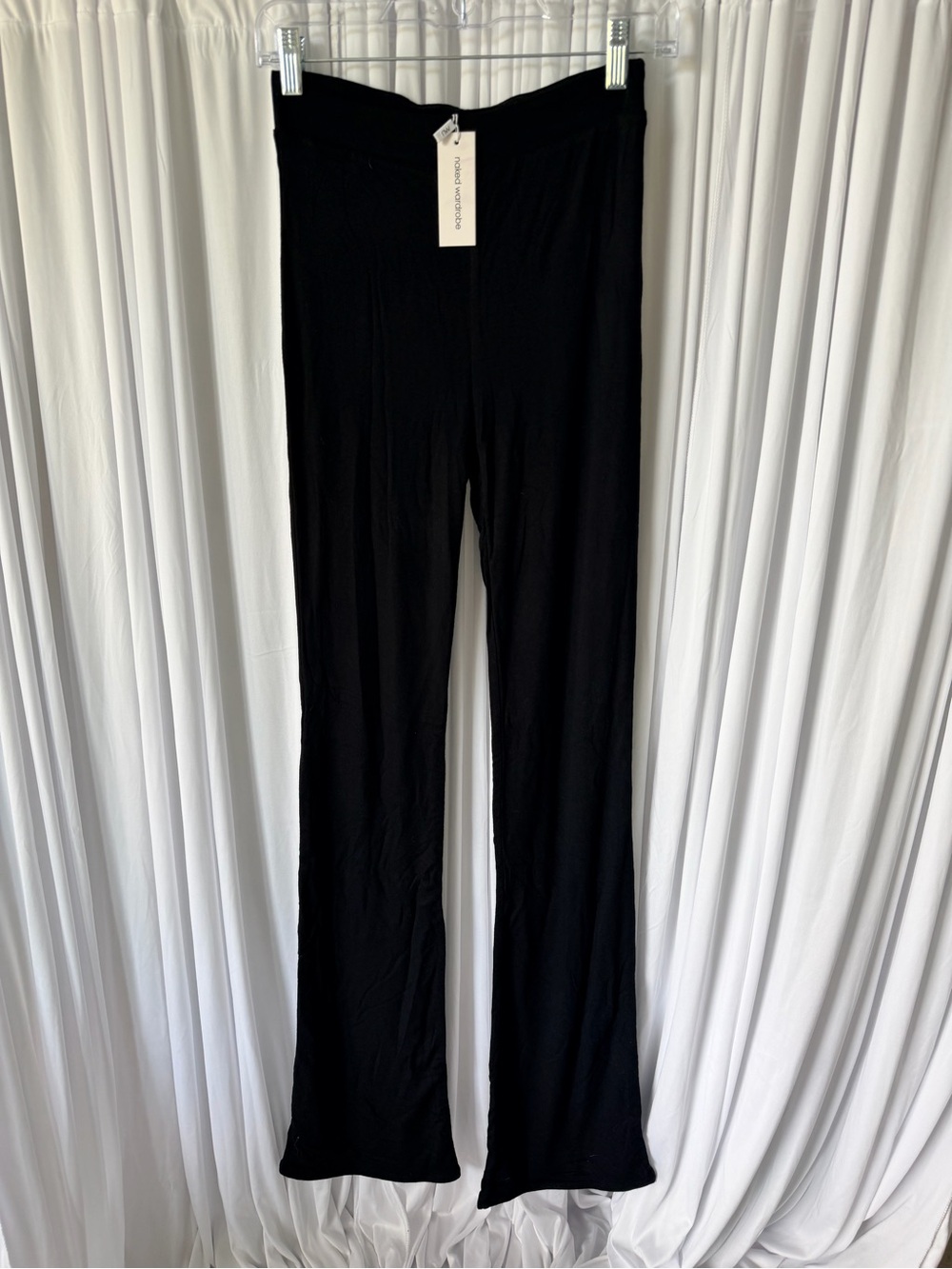 naked wardrobe Black Flare Knit Pants